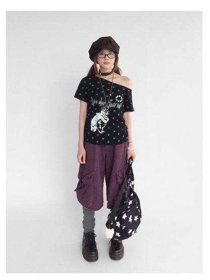 Rabbit Star Print Slouchy Tee
