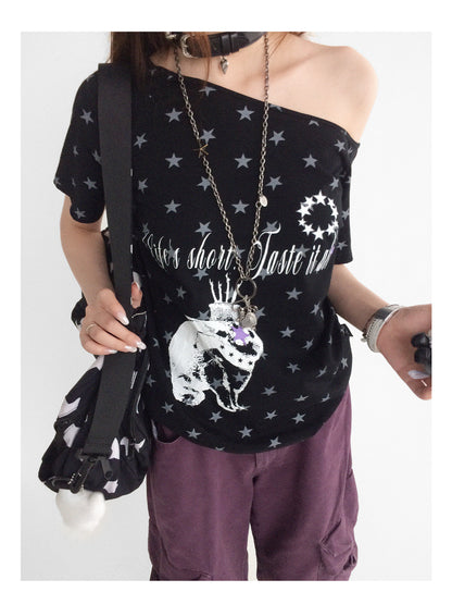 innomoood Rabbit Star Print Slouchy Tee