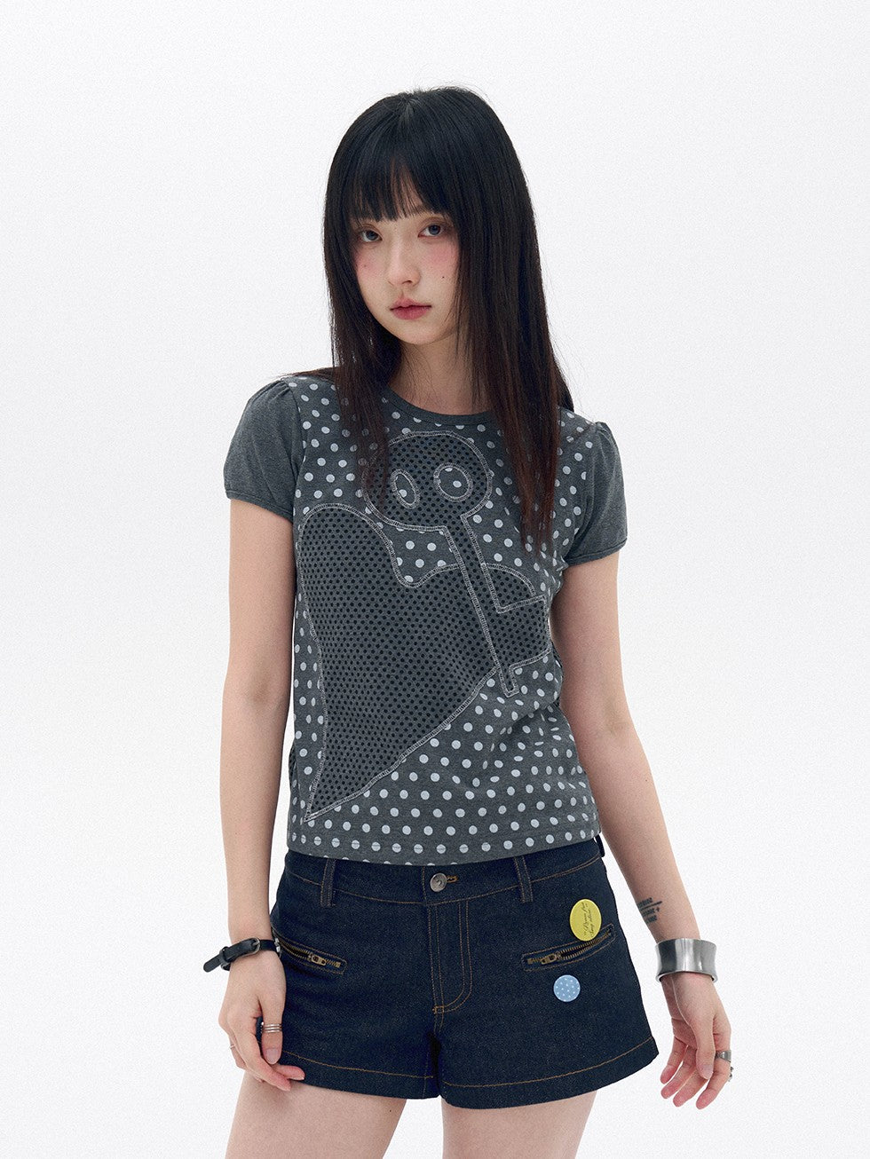 innomoood Raw Indigo Vintage Zipper Ultra Short Low Rise Women&