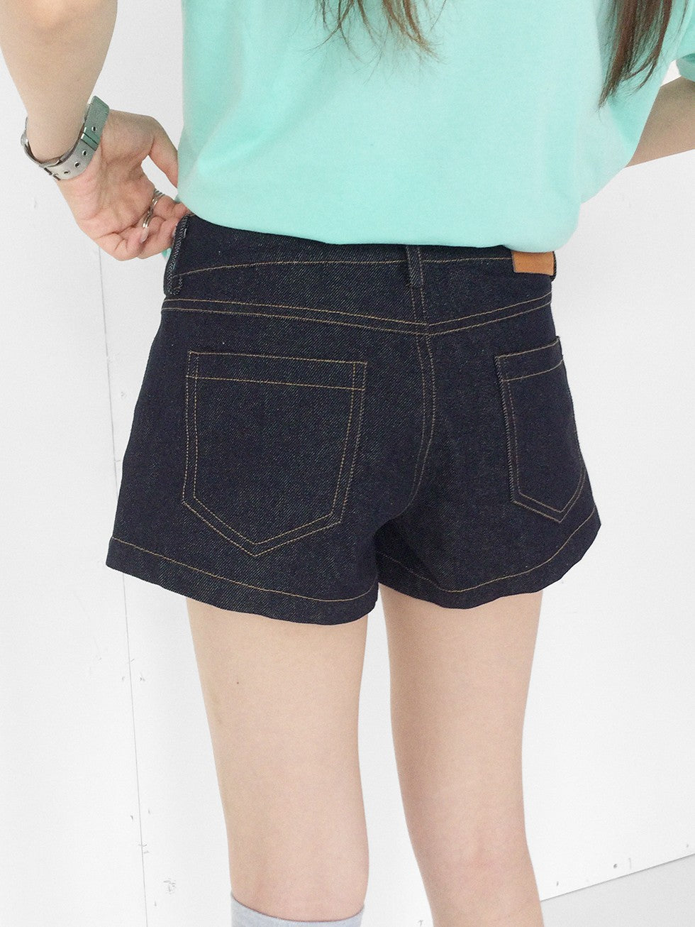 innomoood Raw Indigo Vintage Zipper Ultra Short Low Rise Women&