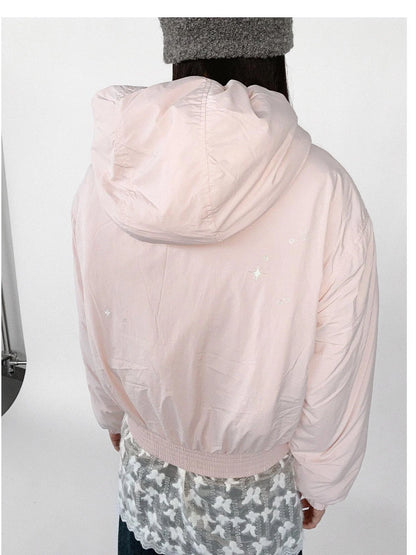 Reflective Star Print Puffer Jacket