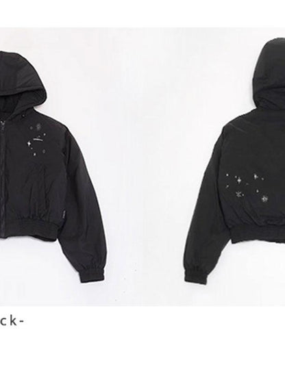 innomoood Reflective Star Print Puffer Jacket
