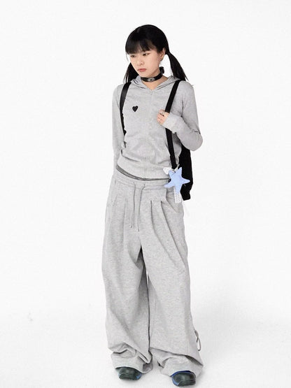 Relaxed Knit Trousers With Elastic Waist