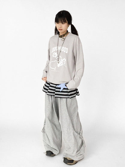 Relaxed Knit Trousers With Elastic Waist