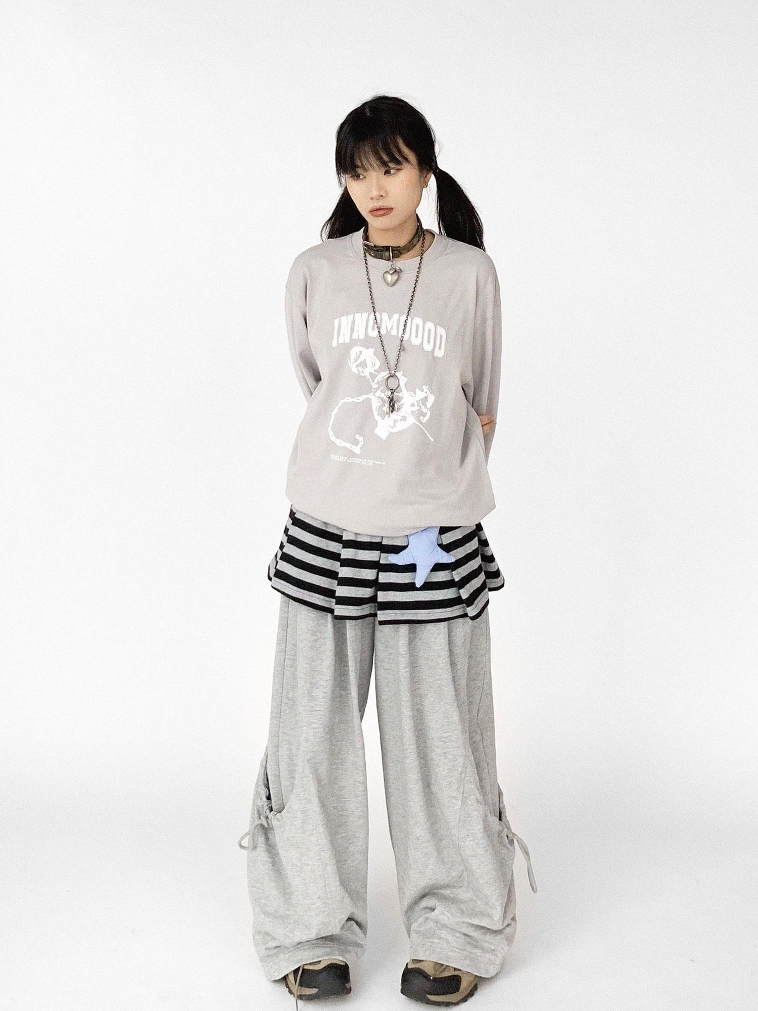 innomoood Relaxed Knit Trousers With Elastic Waist