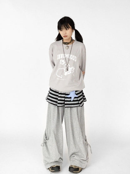 Relaxed Knit Trousers With Elastic Waist