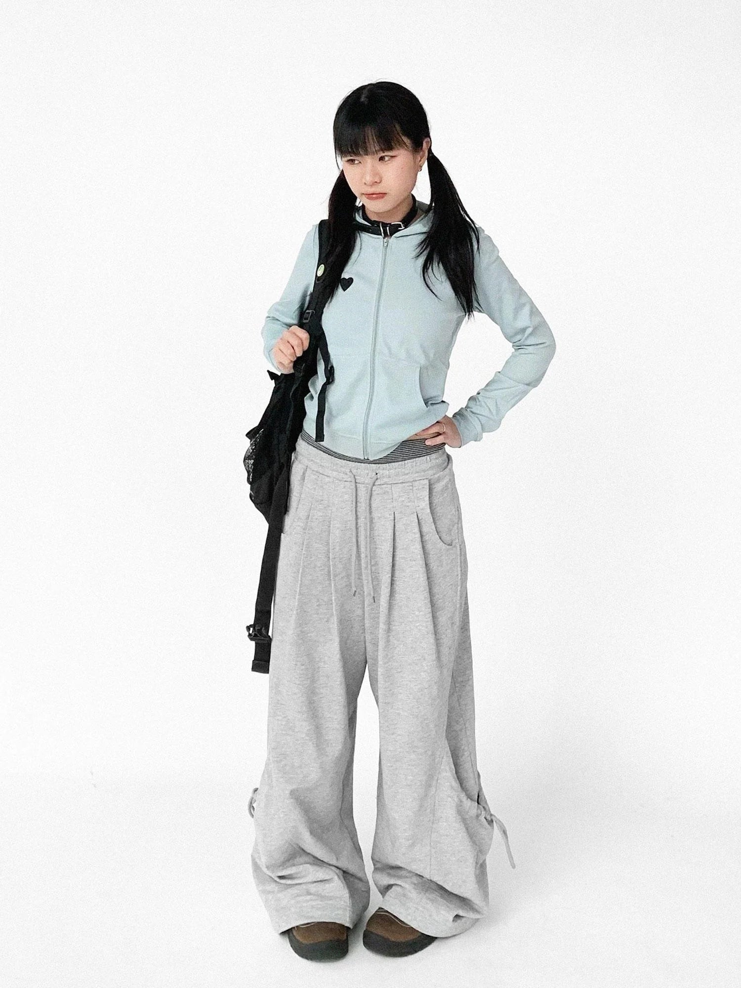 Relaxed Knit Trousers With Elastic Waist