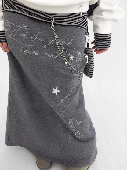 innomoood Resonant Note Flared A Line Skirt
