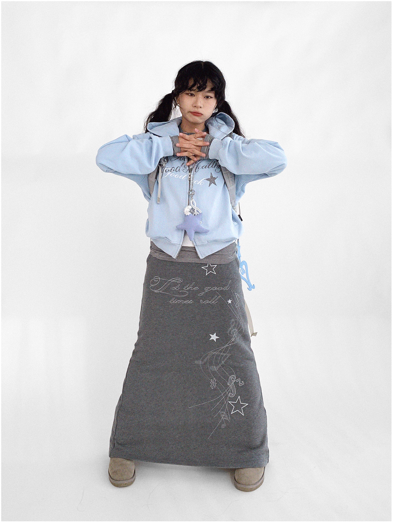 innomoood Resonant Note Flared A Line Skirt