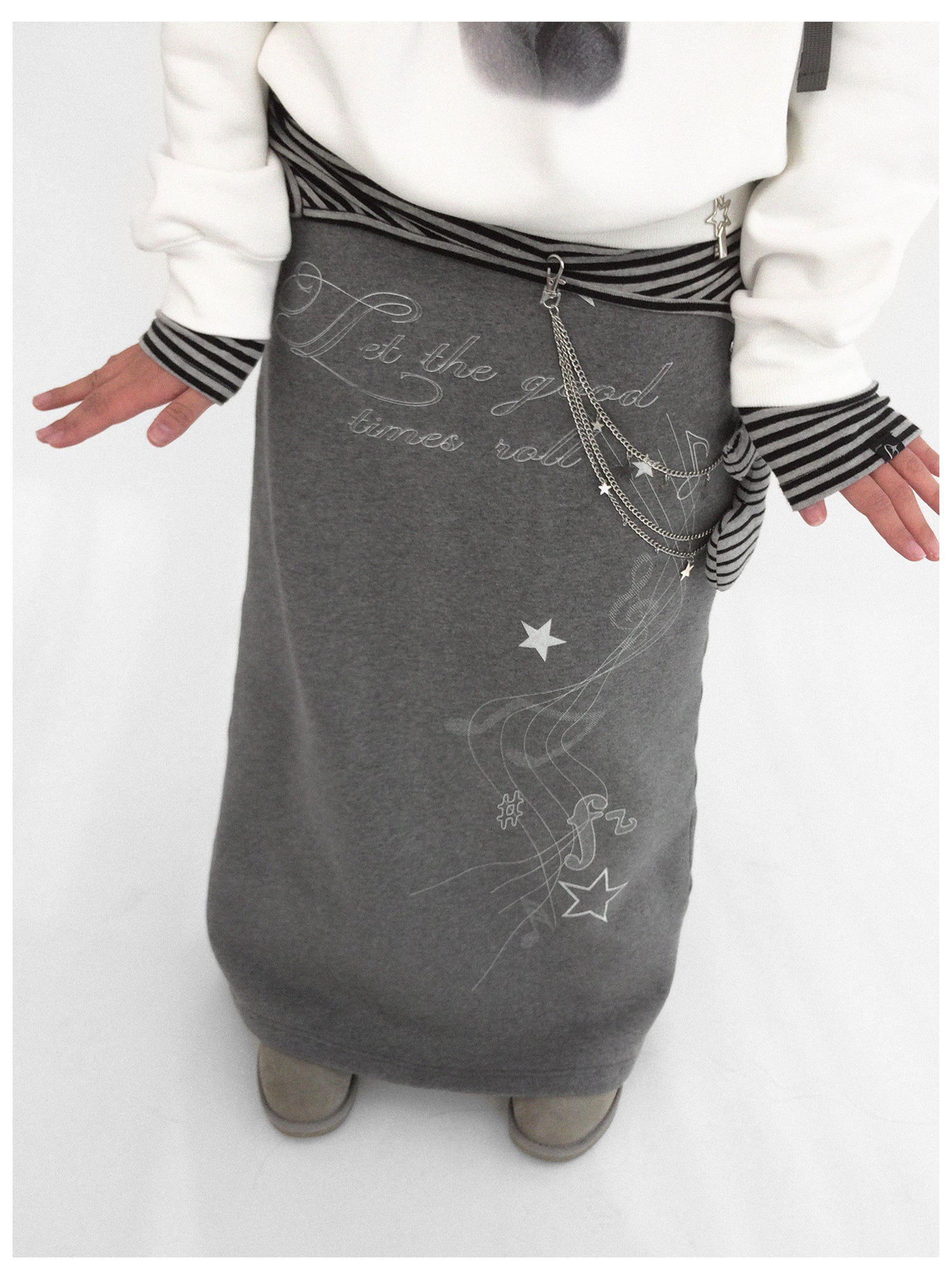 innomoood Resonant Note Flared A Line Skirt