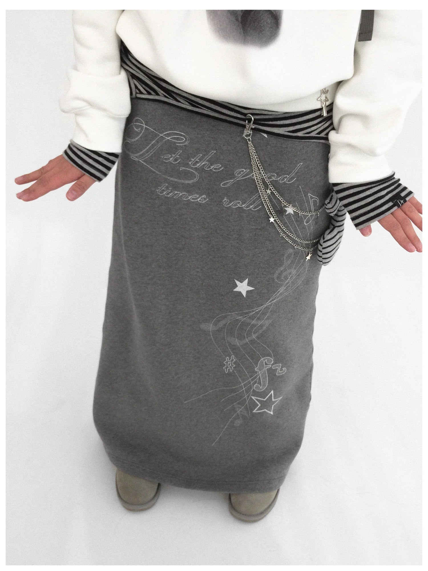 Resonant Note Flared A Line Skirt