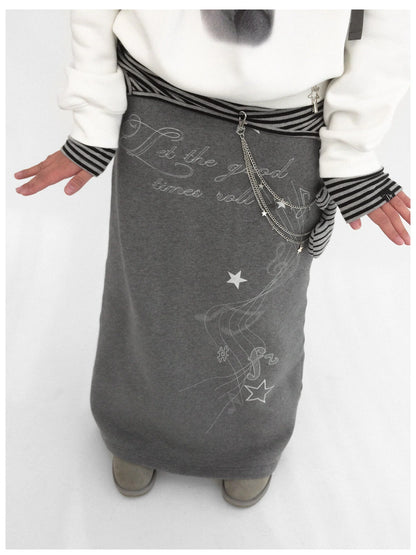 Resonant Note Flared A Line Skirt