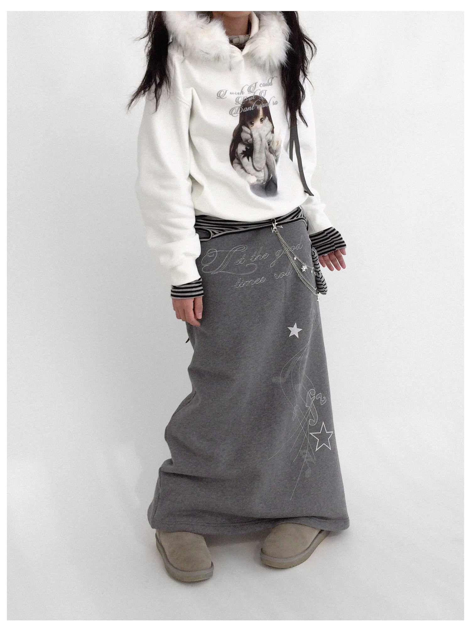innomoood Resonant Note Flared A Line Skirt
