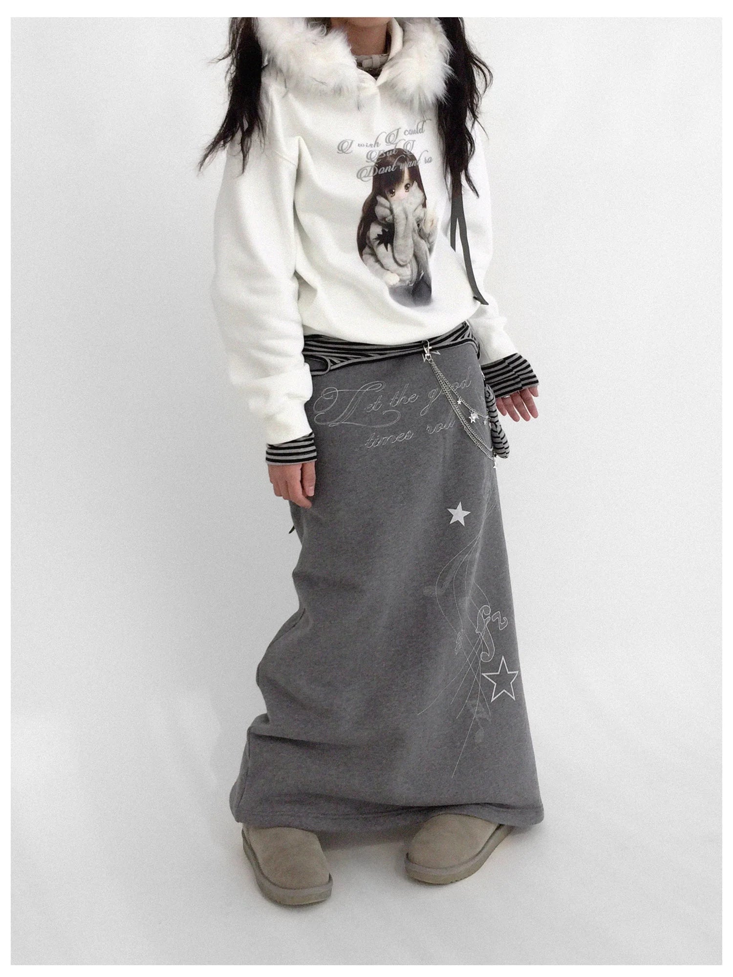 Resonant Note Flared A Line Skirt