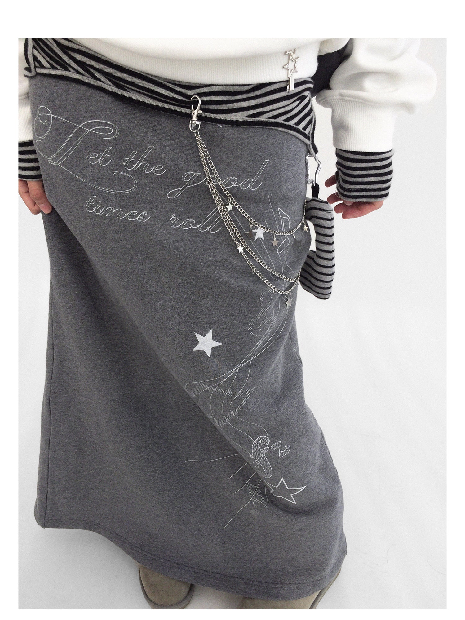 innomoood Resonant Note Flared A Line Skirt
