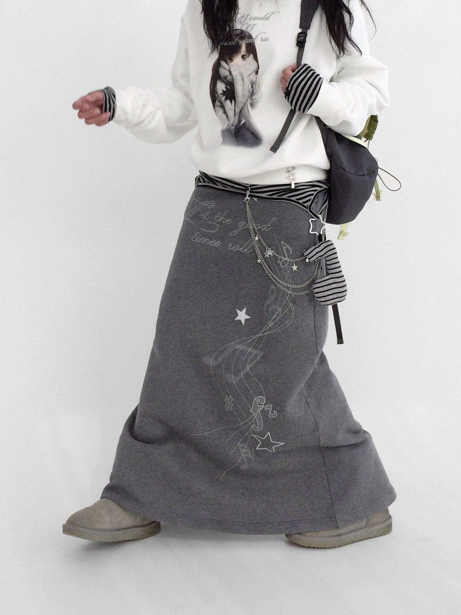 innomoood Resonant Note Flared A Line Skirt