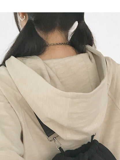 innomoood Roam Free Sing Alone Vintage Washed Hooded Short Sleeve Top