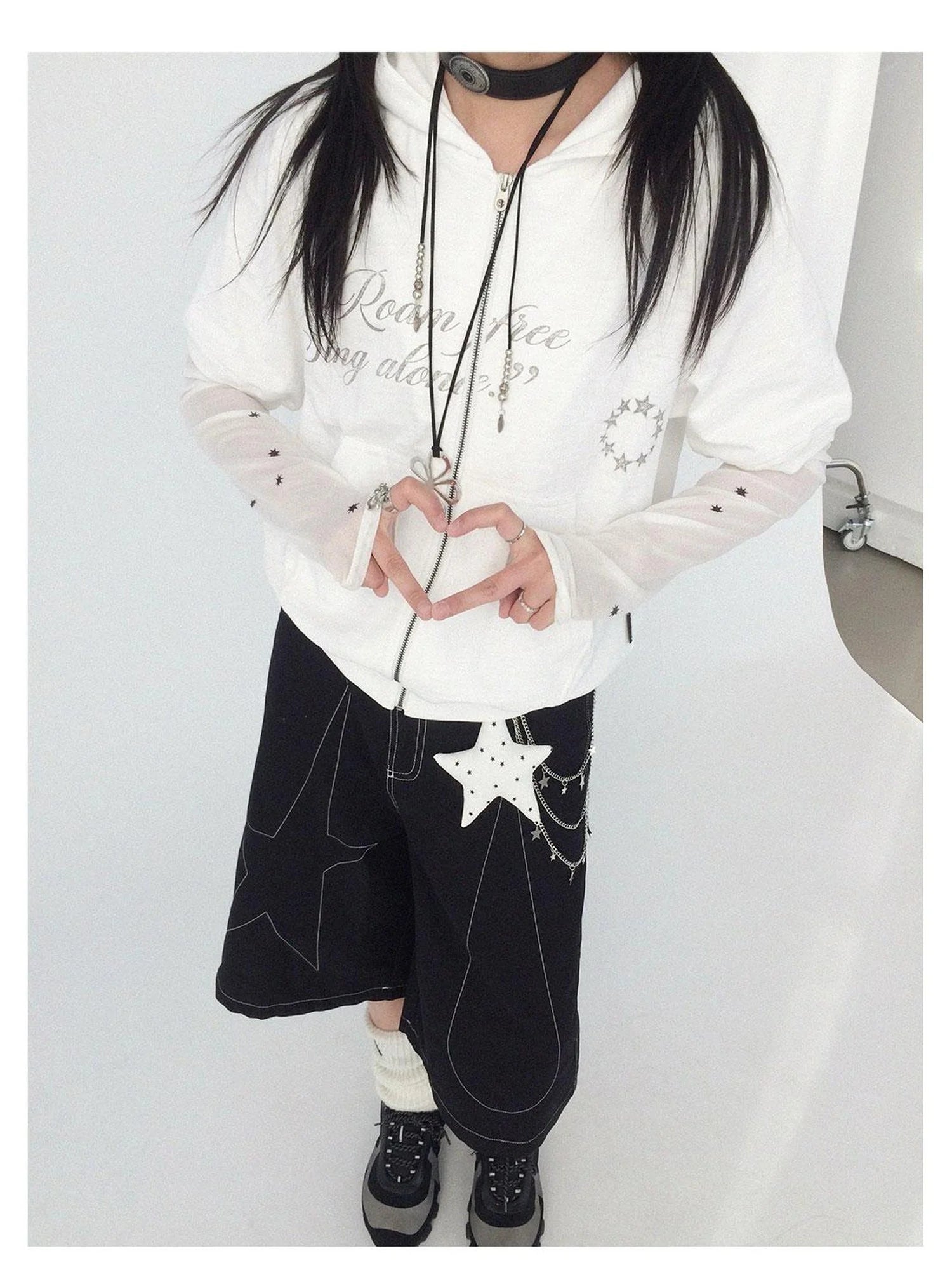 Roam Free Sing Alone Vintage Washed Hooded Short Sleeve Top