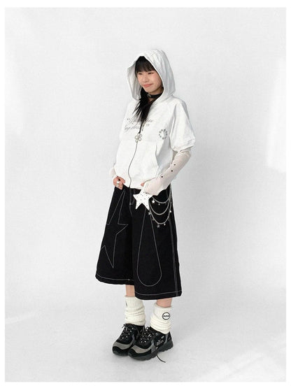 Roam Free Sing Alone Vintage Washed Hooded Short Sleeve Top