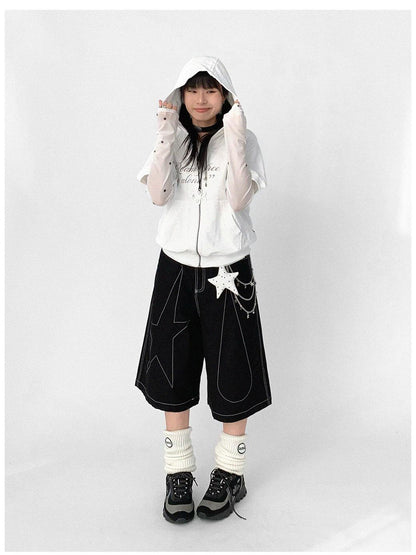 innomoood Roam Free Sing Alone Vintage Washed Hooded Short Sleeve Top