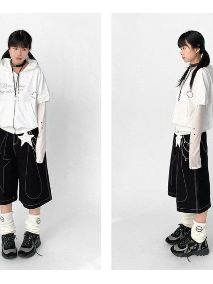 Roam Free Sing Alone Vintage Washed Hooded Short Sleeve Top