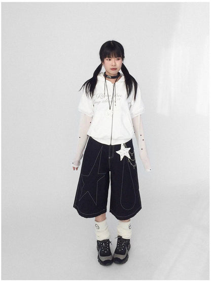 Roam Free Sing Alone Vintage Washed Hooded Short Sleeve Top