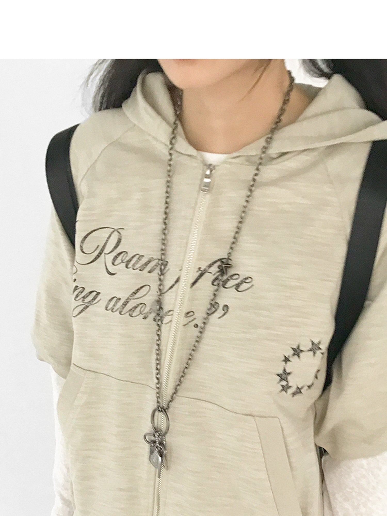innomoood Roam Free Sing Alone Vintage Washed Hooded Short Sleeve Top
