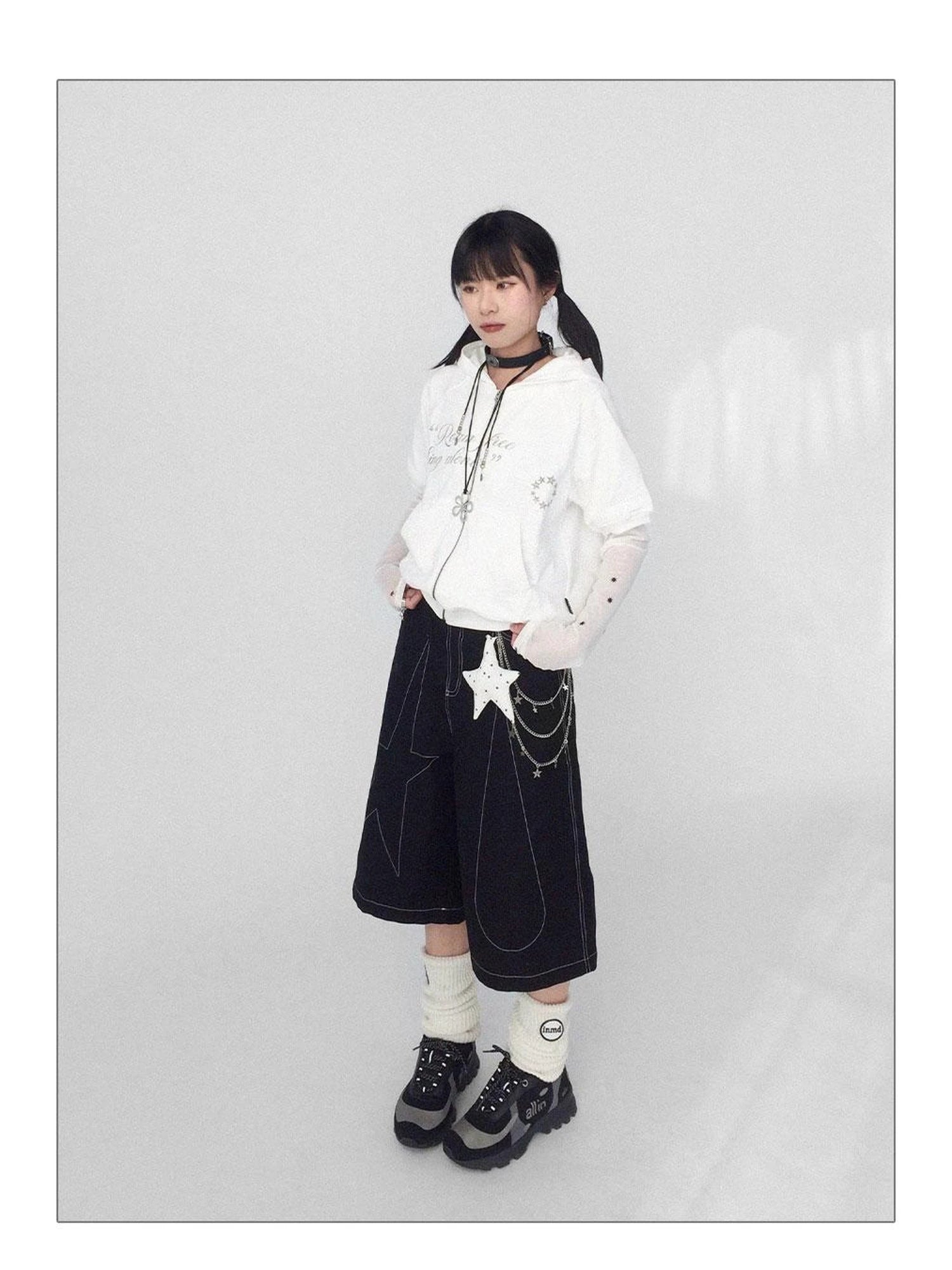 Romantic Allergy Mesh Print V-neck T-shirt Long Sleeve