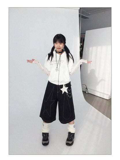 Romantic Allergy Mesh Print V-neck T-shirt Long Sleeve