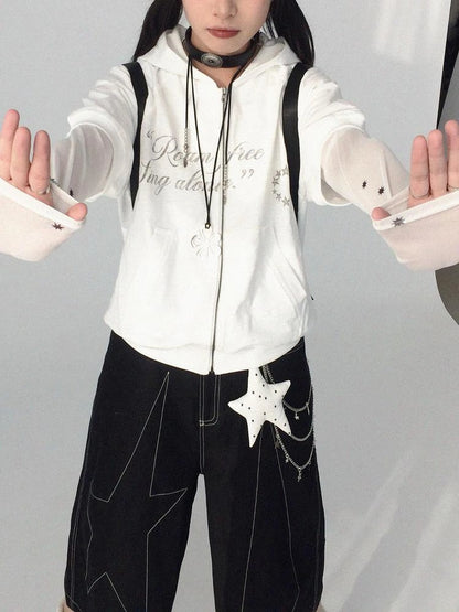 Romantic Allergy Mesh Print V-neck T-shirt Long Sleeve