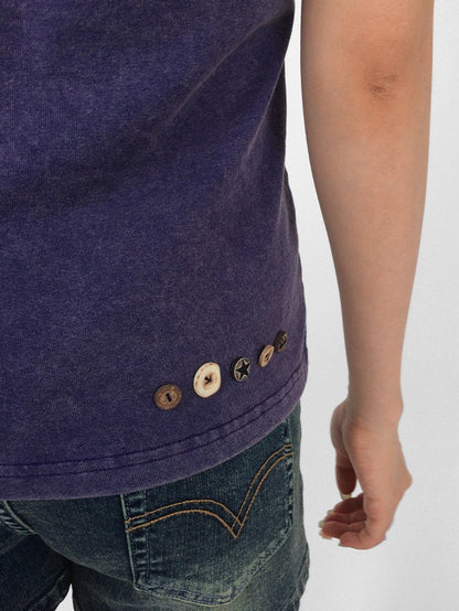 innomoood Rose Print Washed Slim Fit Women&