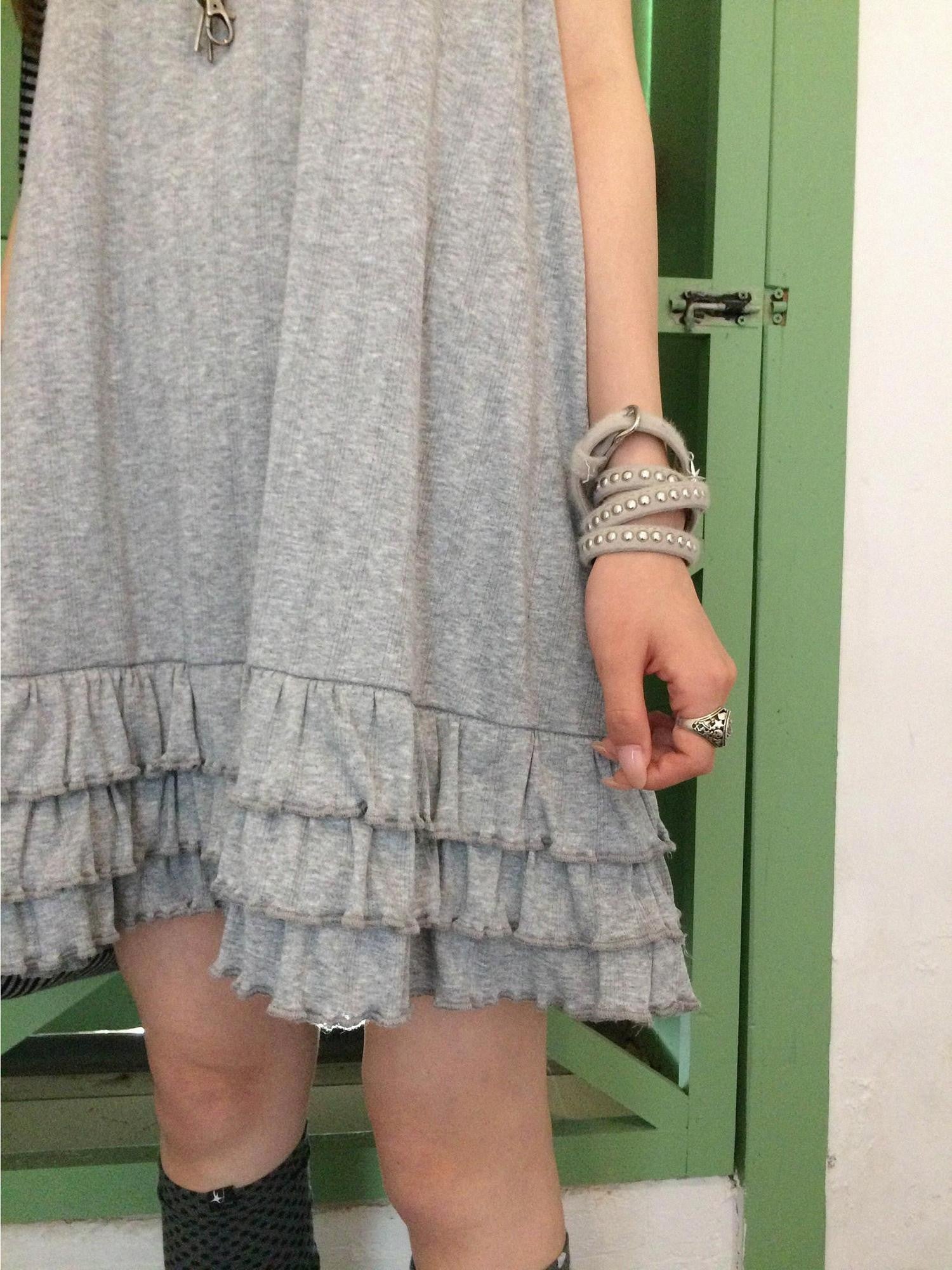 innomoood Ruffle Print Aline Sleeveless Women&