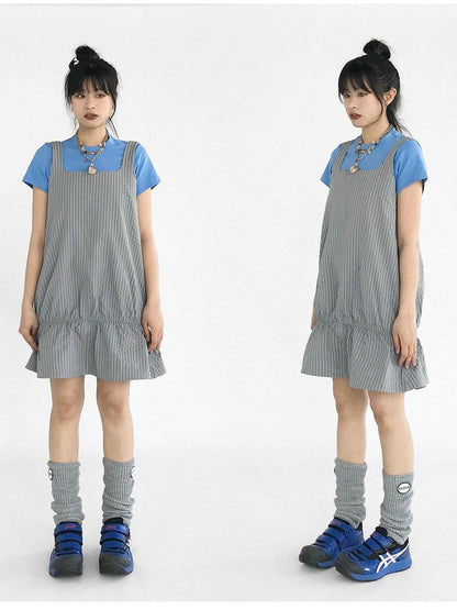 Ruffle Square Neck Strapless A Line Dress