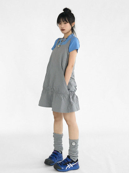 innomoood Ruffle Square Neck Strapless A Line Dress