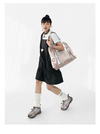 Ruffle Square Neck Strapless A Line Dress