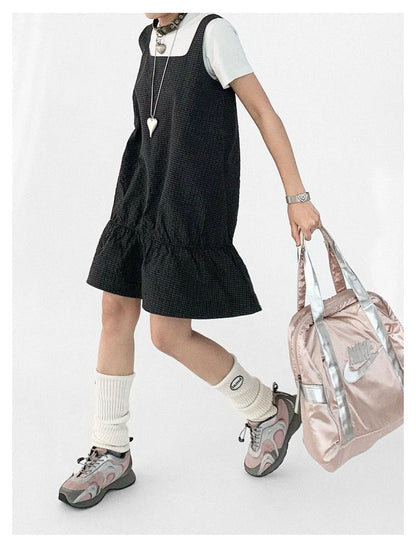 Ruffle Square Neck Strapless A Line Dress