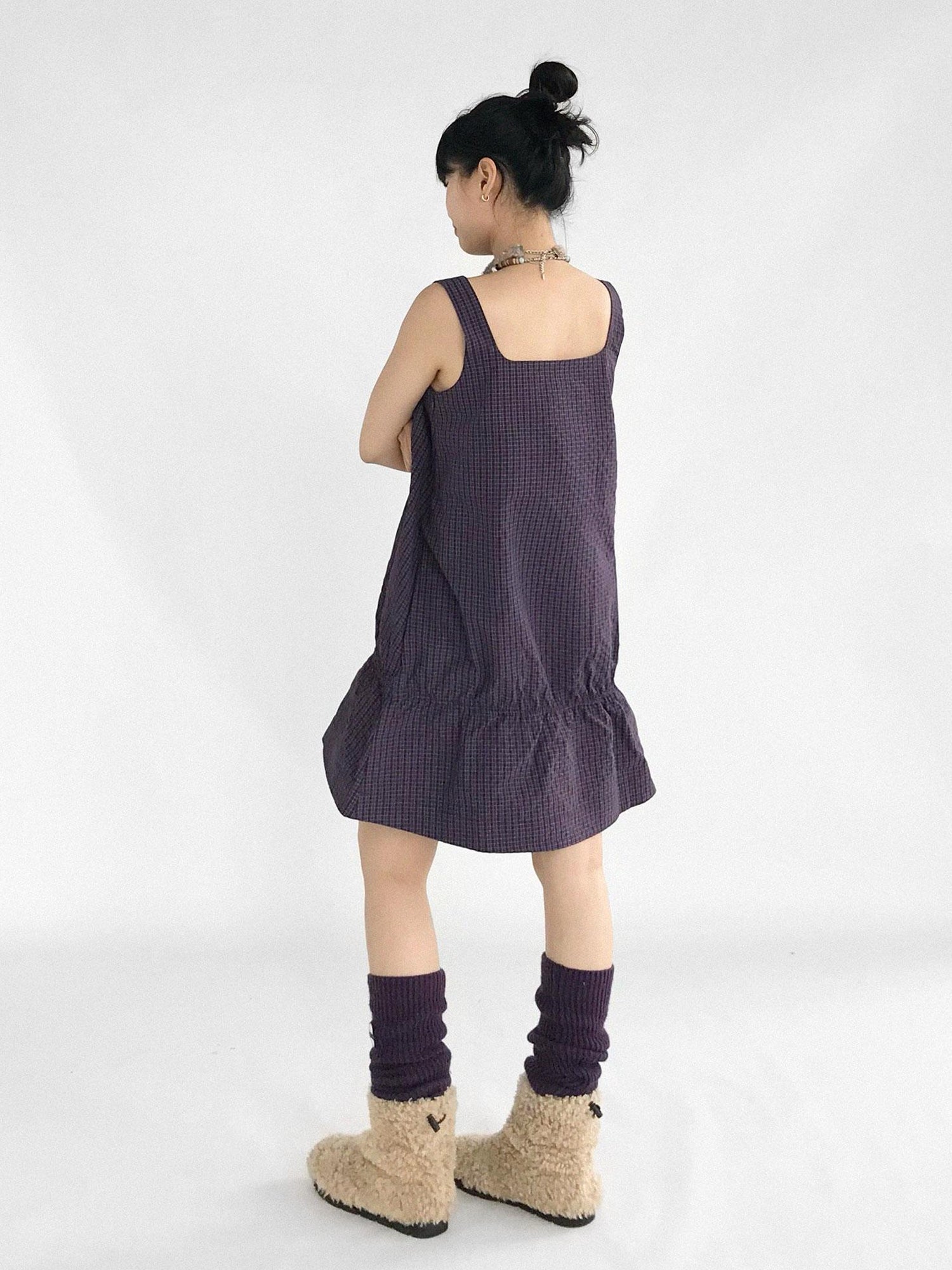 innomoood Ruffle Square Neck Strapless A Line Dress
