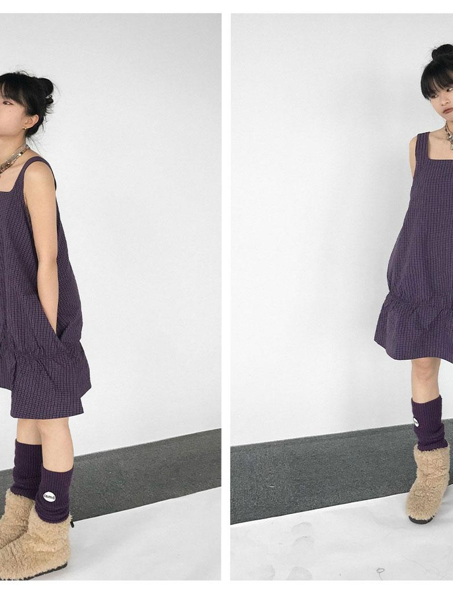 innomoood Ruffle Square Neck Strapless A Line Dress
