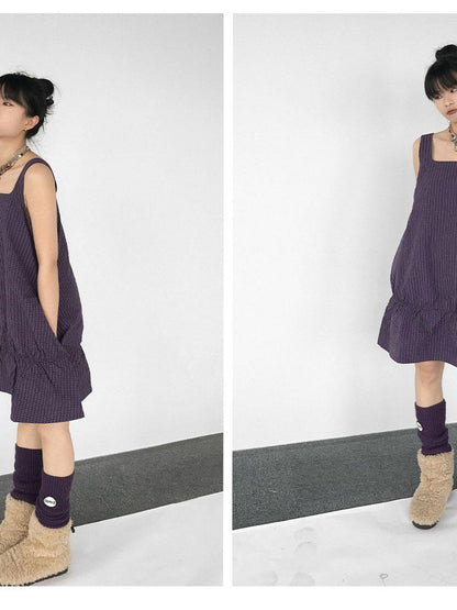 innomoood Ruffle Square Neck Strapless A Line Dress