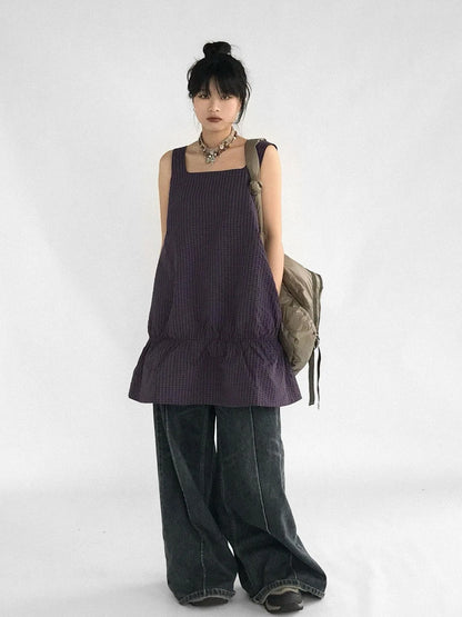 Ruffle Square Neck Strapless A Line Dress