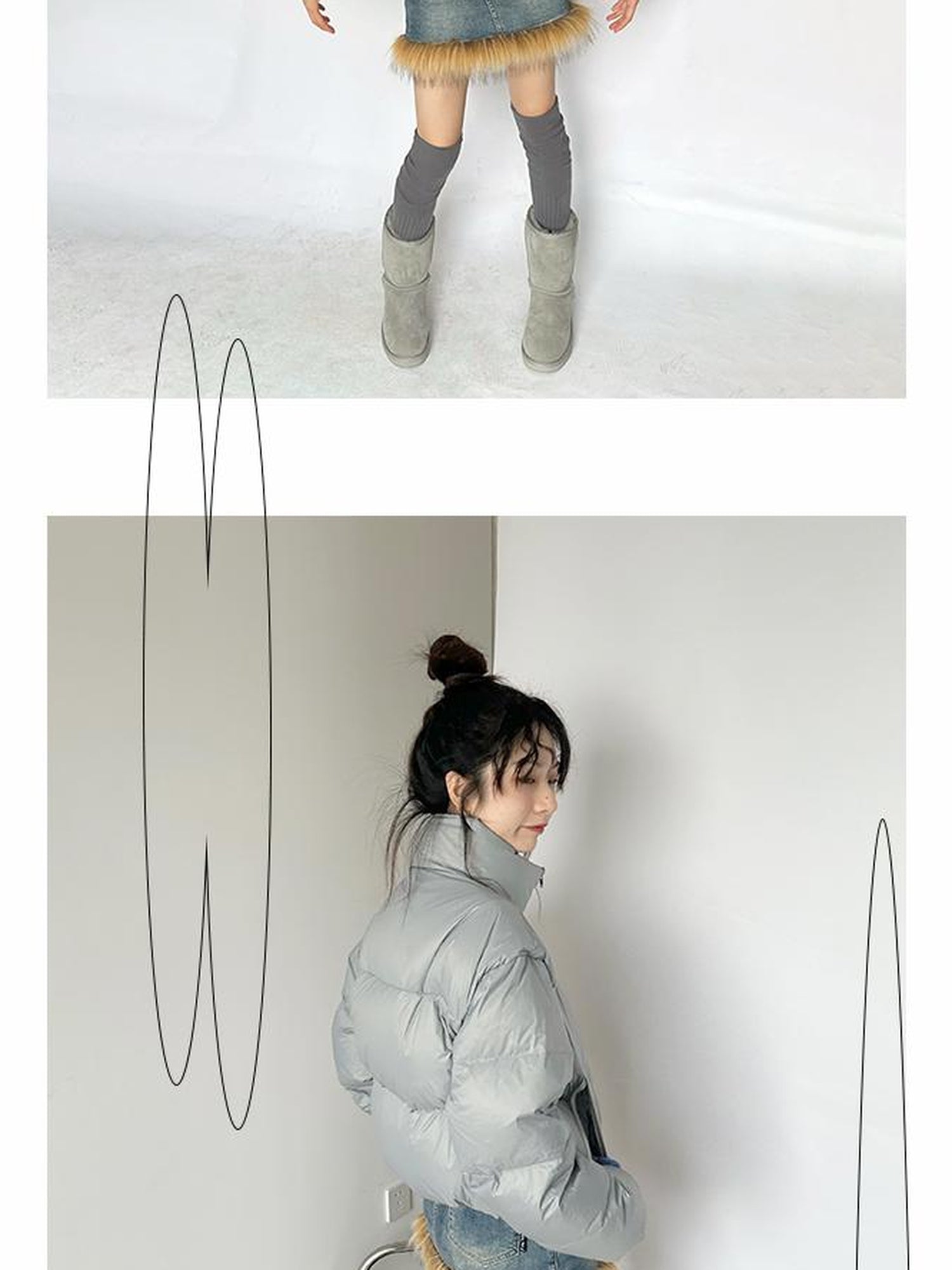 innomoood Short Puffer Jacket With Detachable Collar Lightweight Warm Quilted Coat