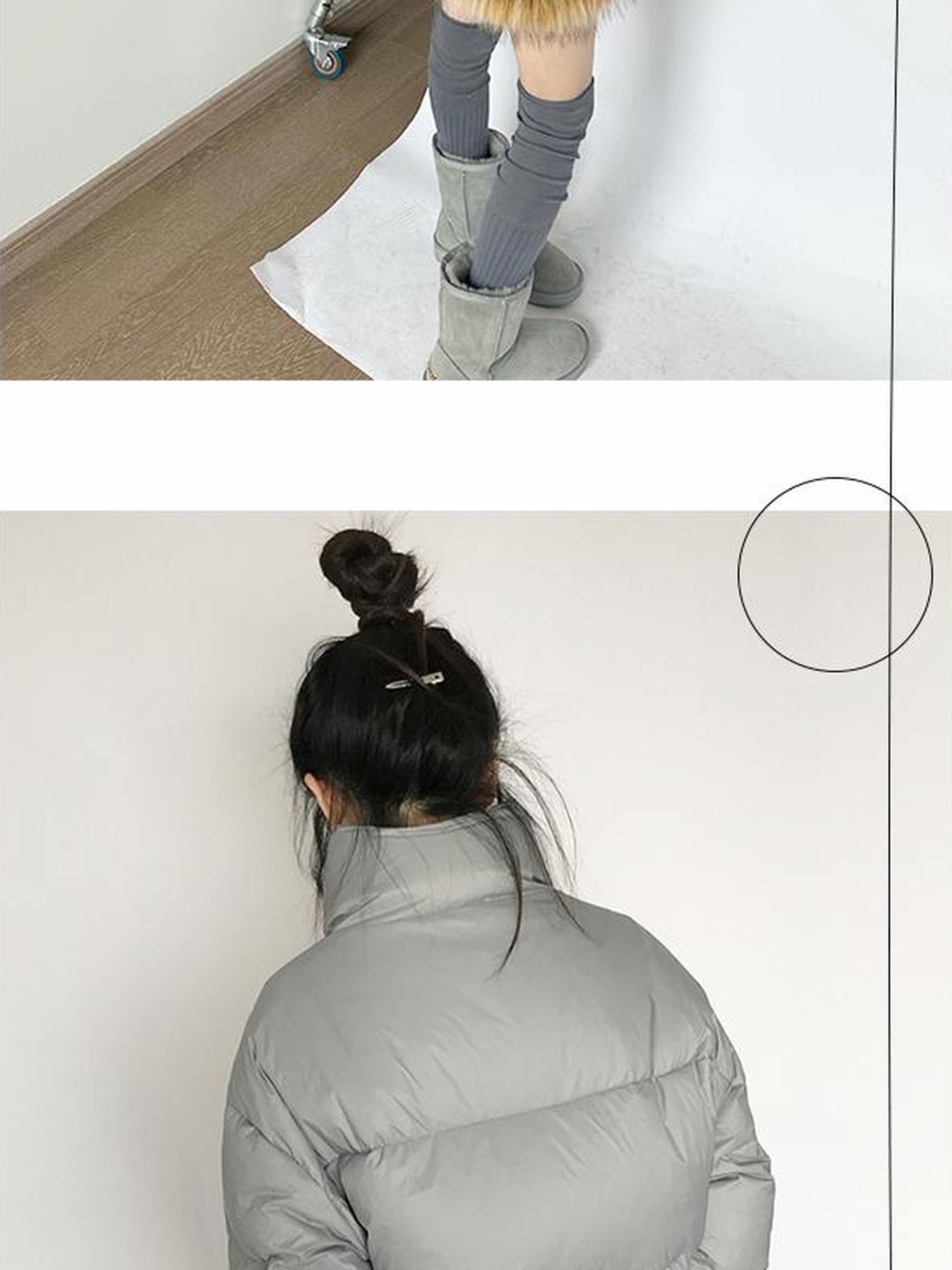 innomoood Short Puffer Jacket With Detachable Collar Lightweight Warm Quilted Coat