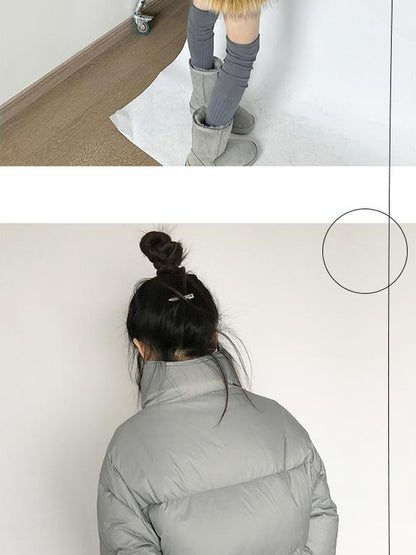 innomoood Short Puffer Jacket With Detachable Collar Lightweight Warm Quilted Coat