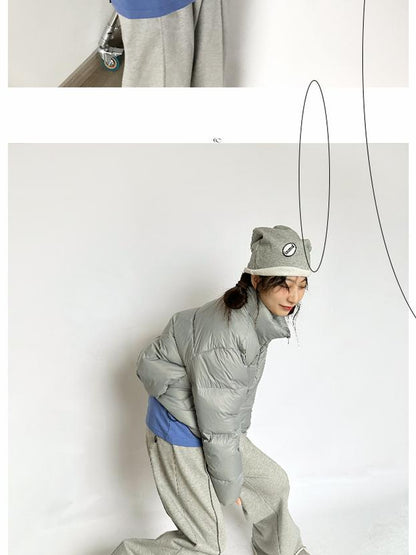 innomoood Short Puffer Jacket With Detachable Collar Lightweight Warm Quilted Coat