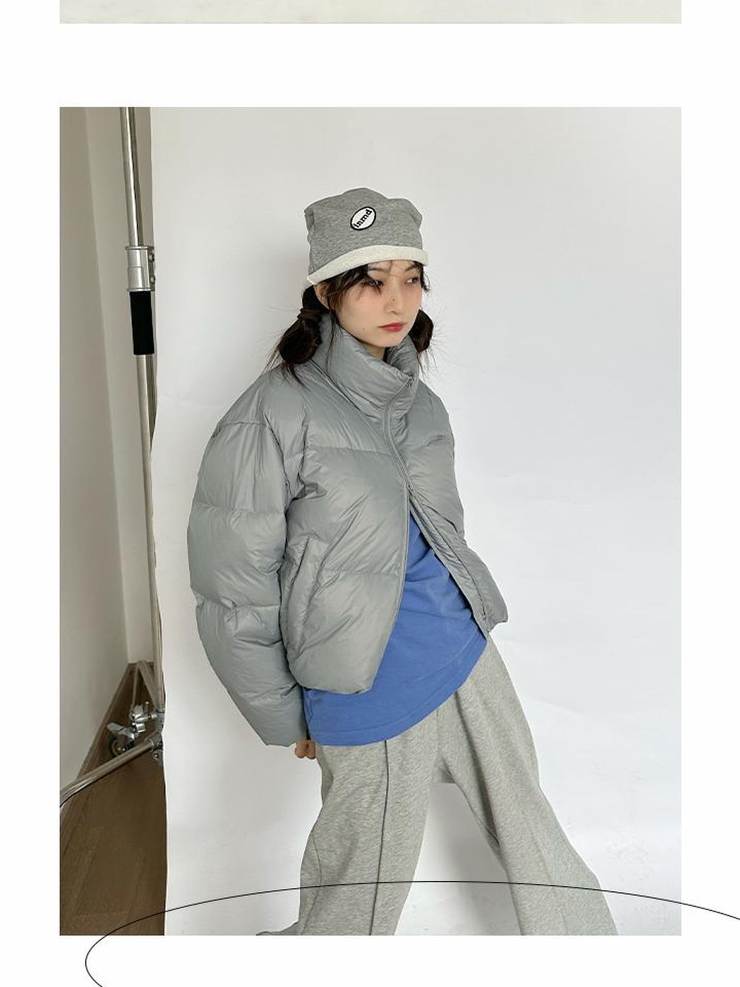 innomoood Short Puffer Jacket With Detachable Collar Lightweight Warm Quilted Coat