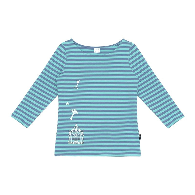innomoood_Silver_Foil_Print_Colorful_Striped_Round_Neck_Women&