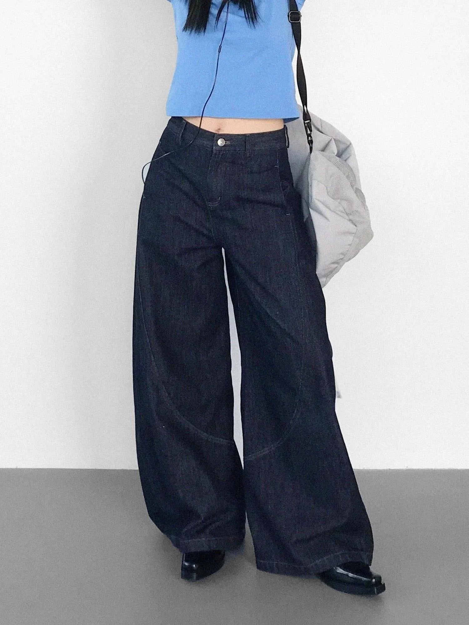 Slim Fit Flared Denim Pants With Vintage Wash