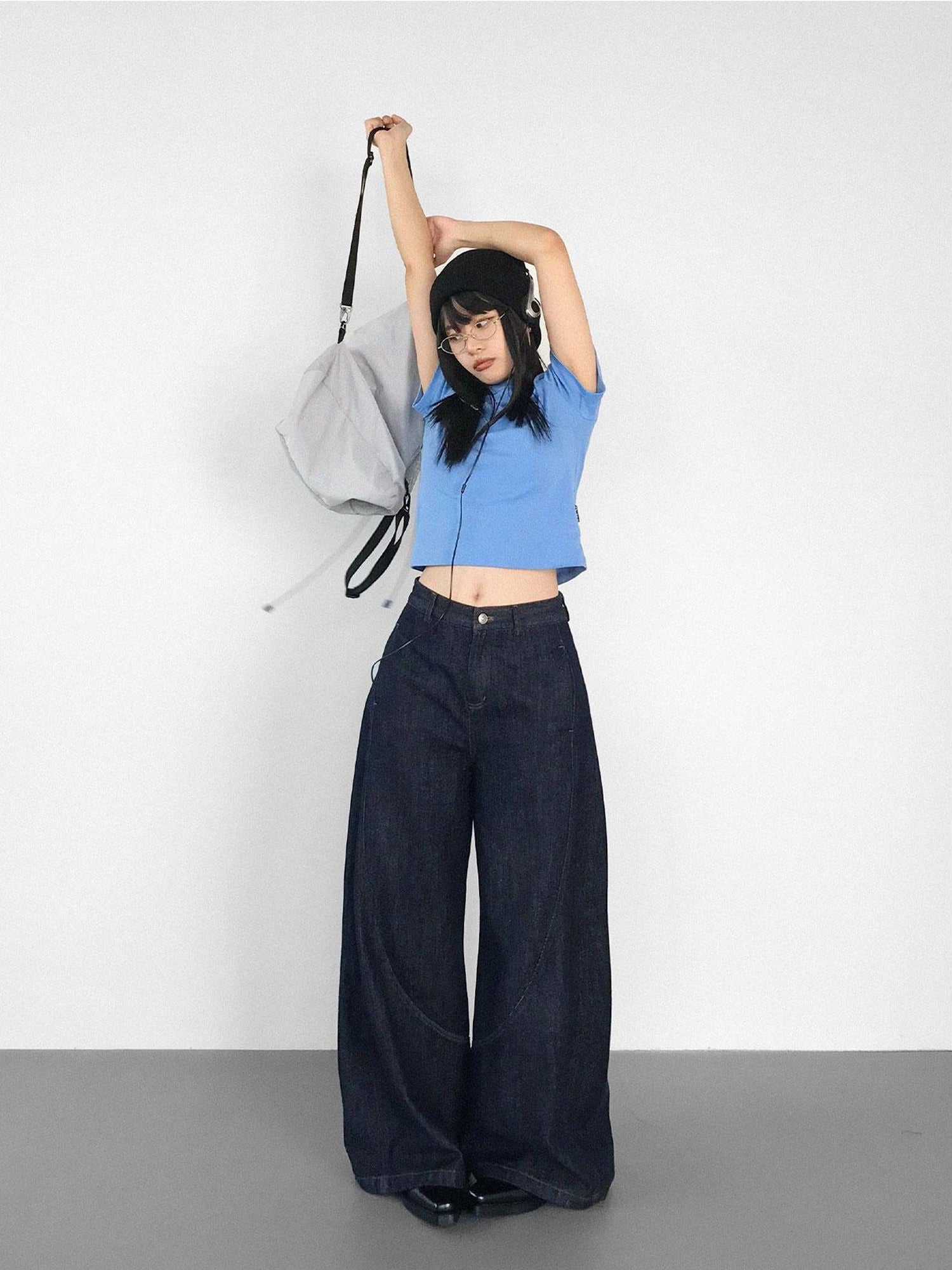 innomoood Slim Fit Flared Denim Pants With Vintage Wash