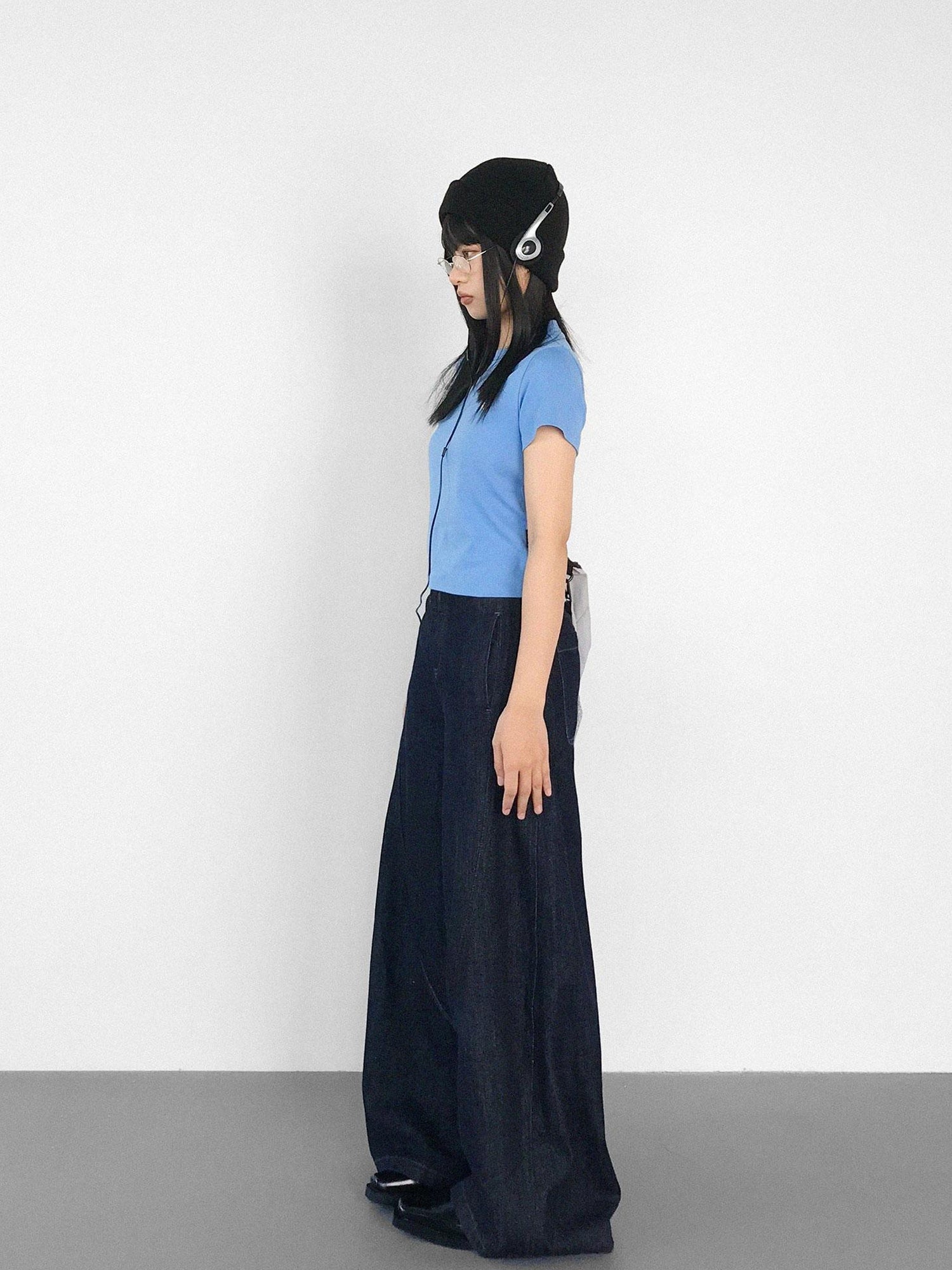 innomoood Slim Fit Flared Denim Pants With Vintage Wash