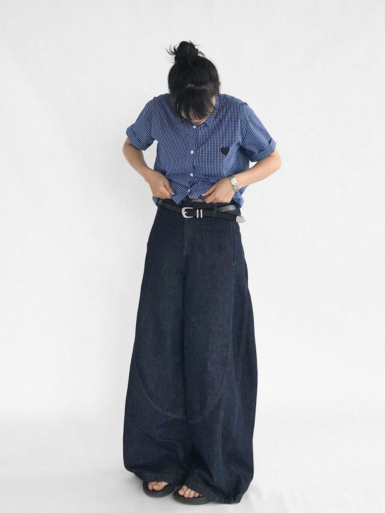 innomoood Slim Fit Flared Denim Pants With Vintage Wash